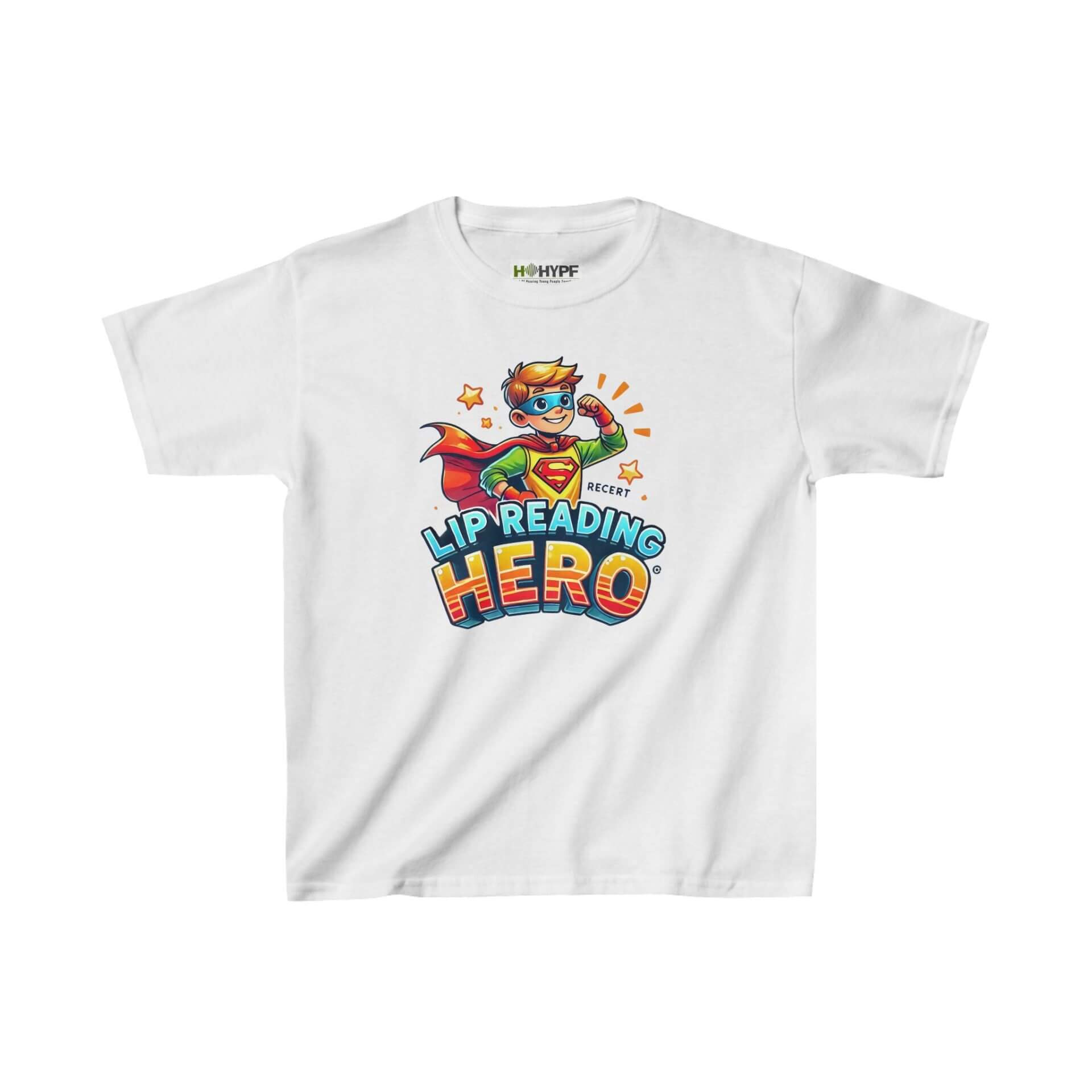 Lip Reading Hero T-Shirt for Boys - Ash, Front
